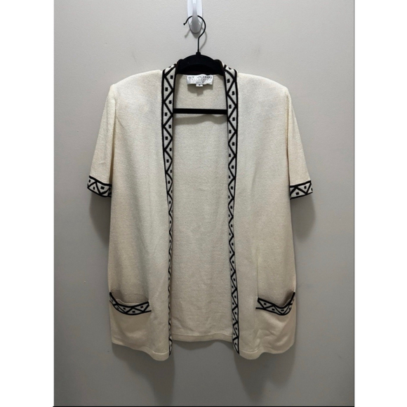 St. John Collection Sweaters - ST JOHN COLLECTION | Cream & Brown Cardigan M